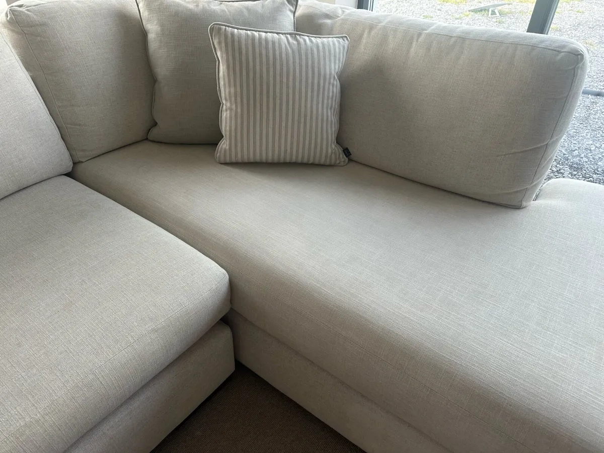 Finline Furniture Chaise Linen Sofa - Image 3