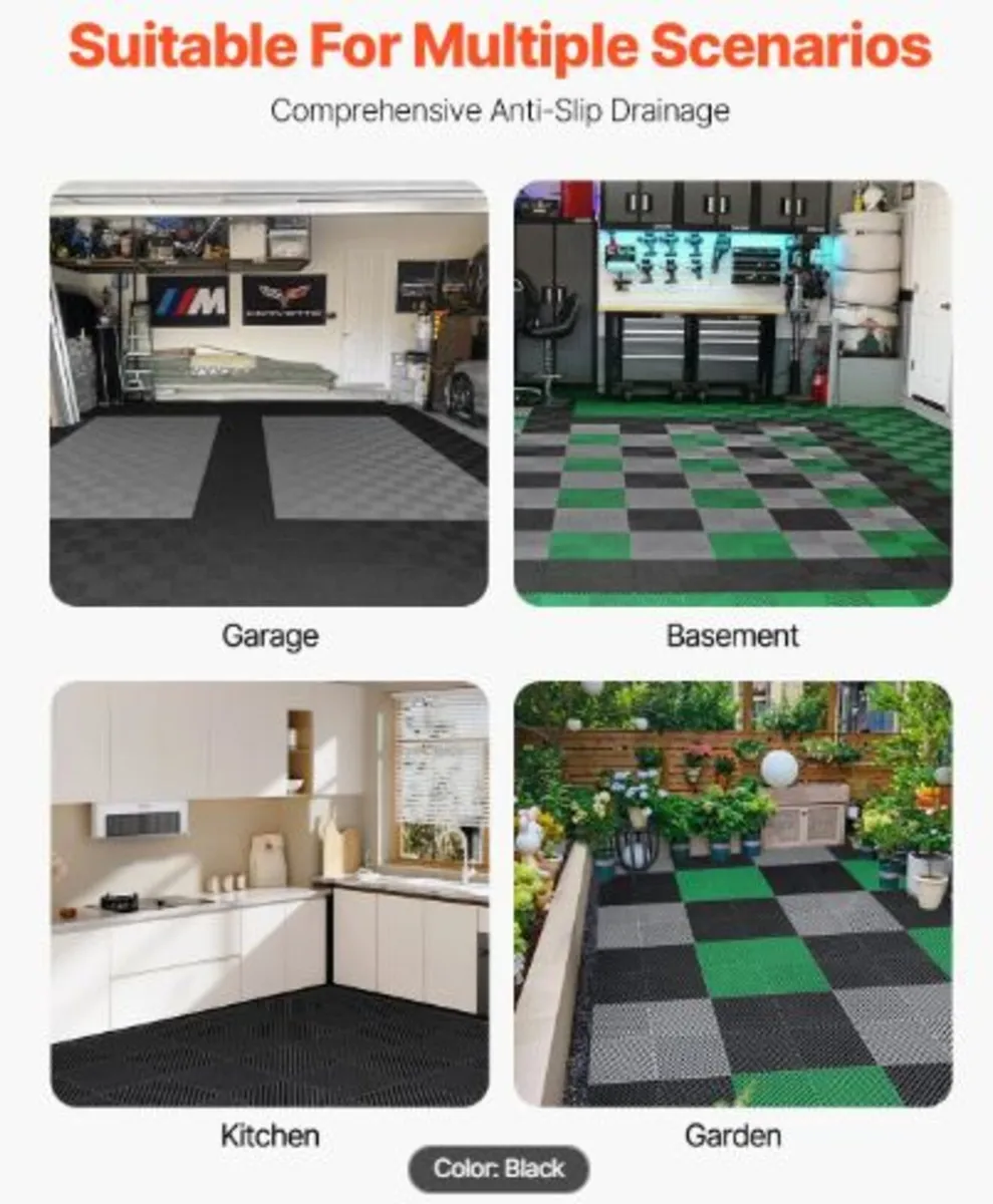 Interlocking Drainage Mat, 15.7” x 15.7” Modular - Image 3