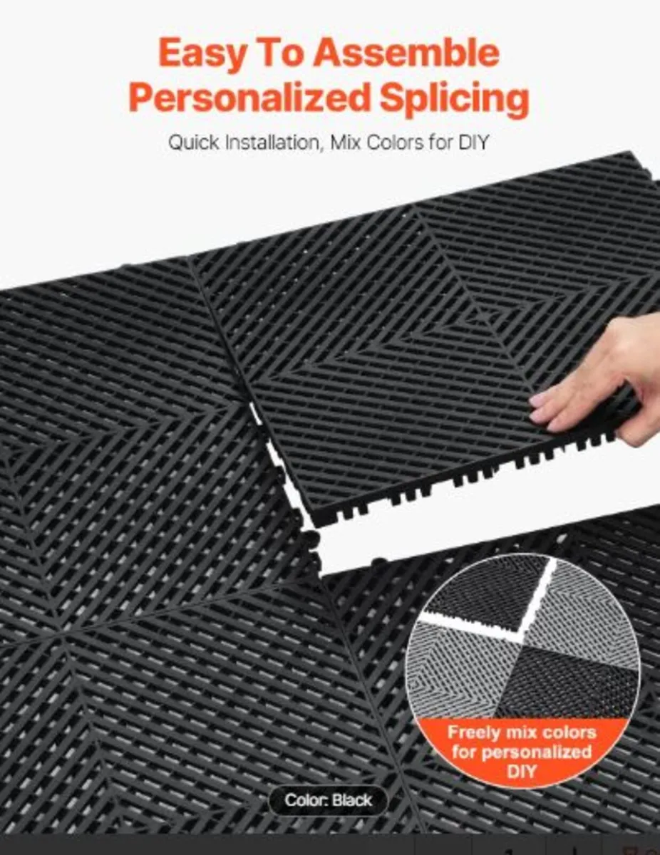 Interlocking Drainage Mat, 15.7” x 15.7” Modular - Image 2