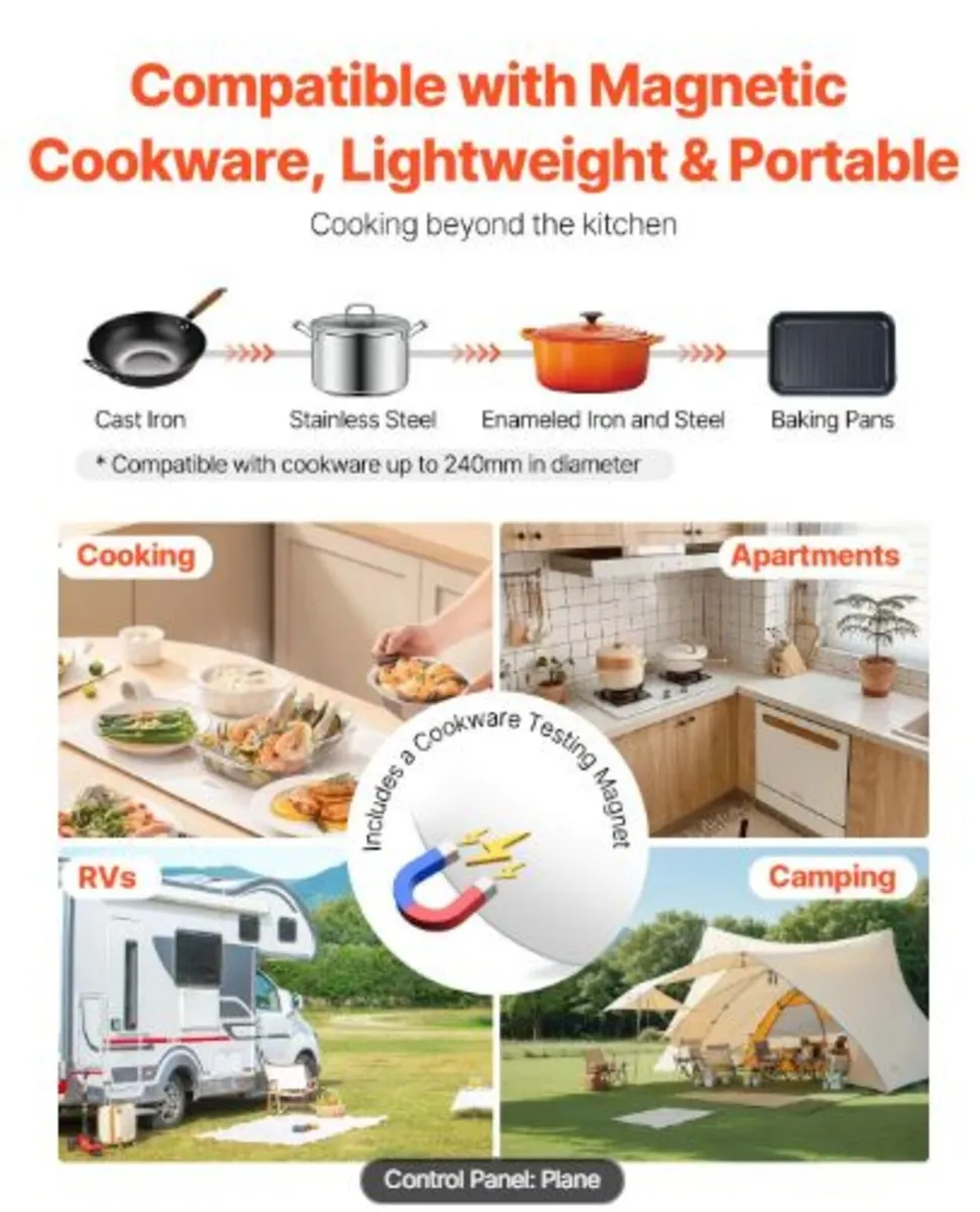Portable Induction Cooktop, 2200W Electric - Image 3