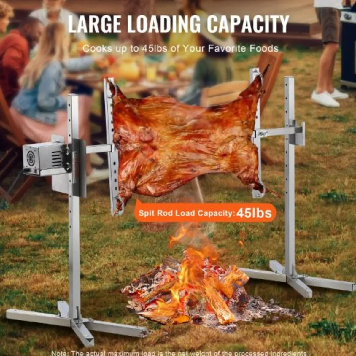 116.8 cm Electric BBQ Rotisserie Grill Kit Stain - Image 2