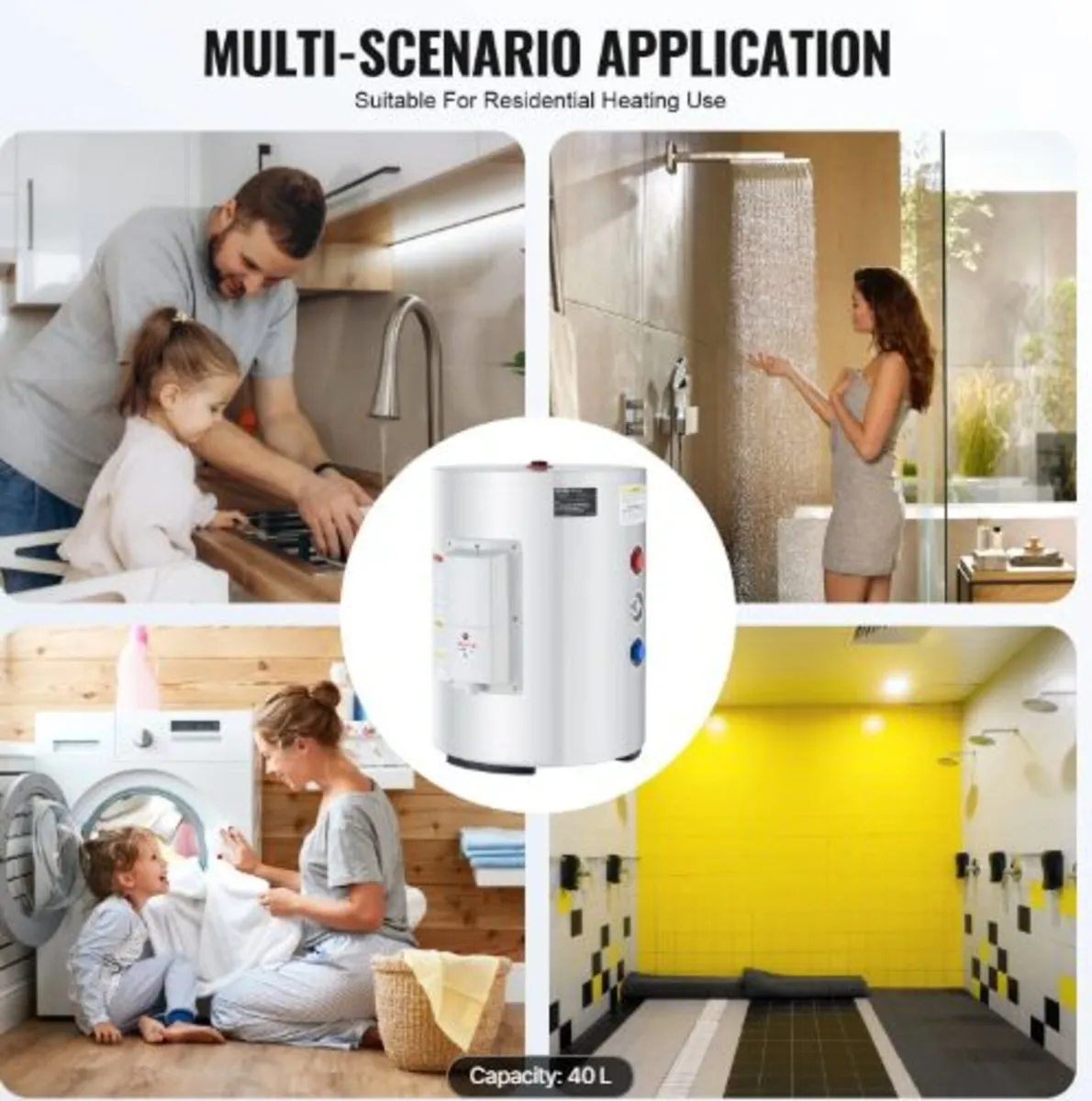 Electric Water Heater, 10 Gallon Tank Instant Hot - Image 3