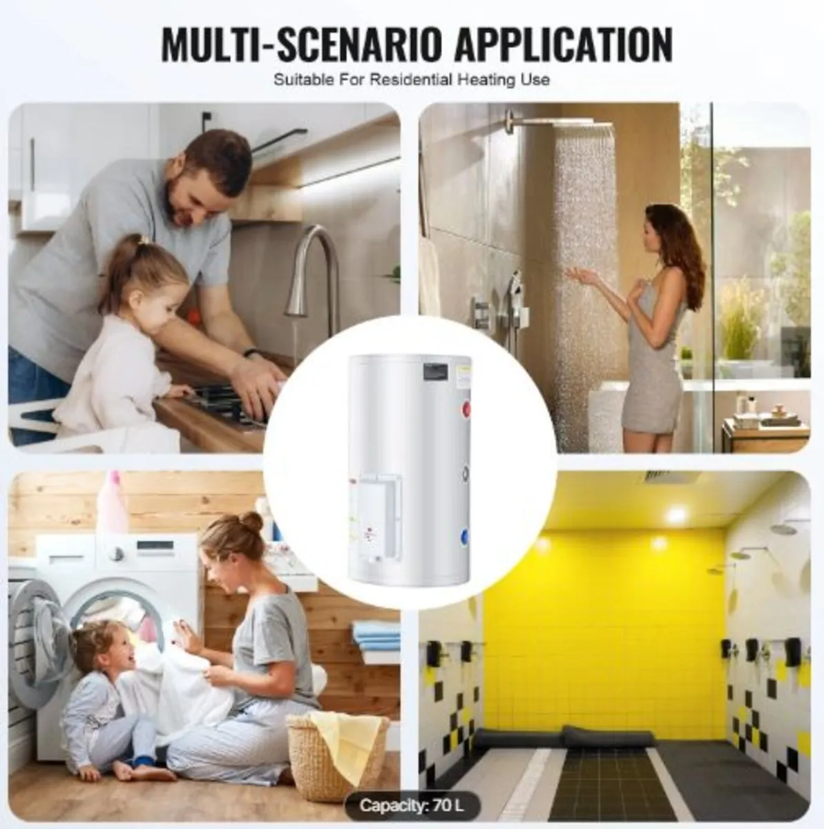 Electric Water Heater, 18 Gallon Tank Instant Hot - Image 4