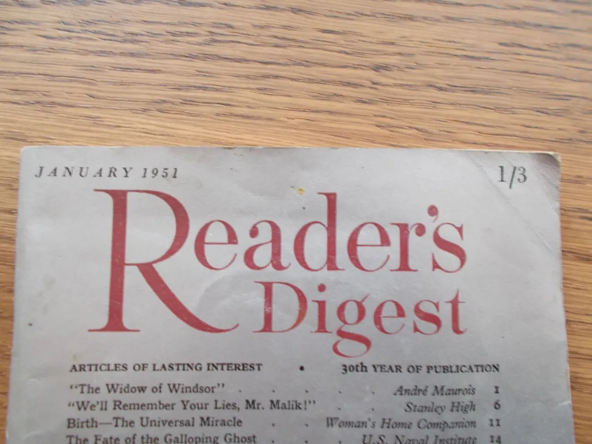 Reader's Digest Mag. 1951 - Image 2