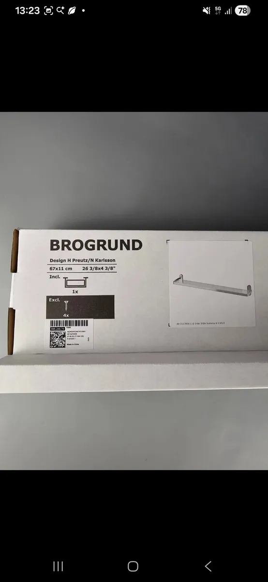 Ikea Brogrund Glass and Chrome Shelf - Image 4