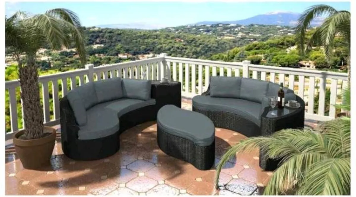 Garden furniture rattan daybed sofa set - Image 1