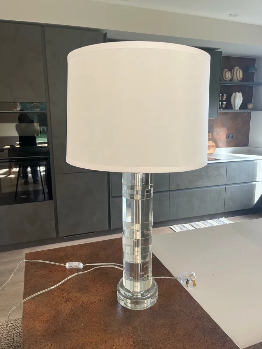 3 Ralph Lauren Contemporary Glass & Chrome Lamps - Image 1