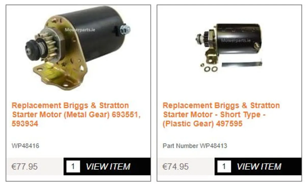 Briggs & Stratton Starter Motors - Image 1