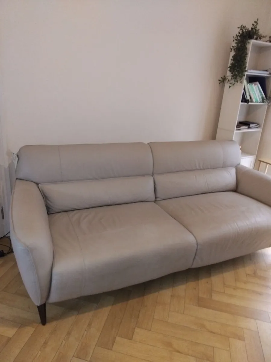 Leather 3 seater sofa - Image 1