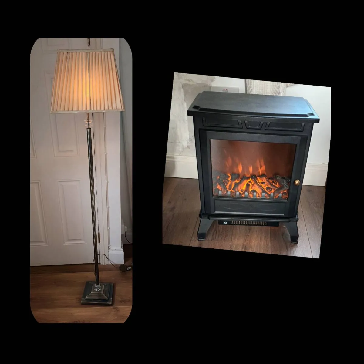 Floor Lamp and Electric Stove Heater.