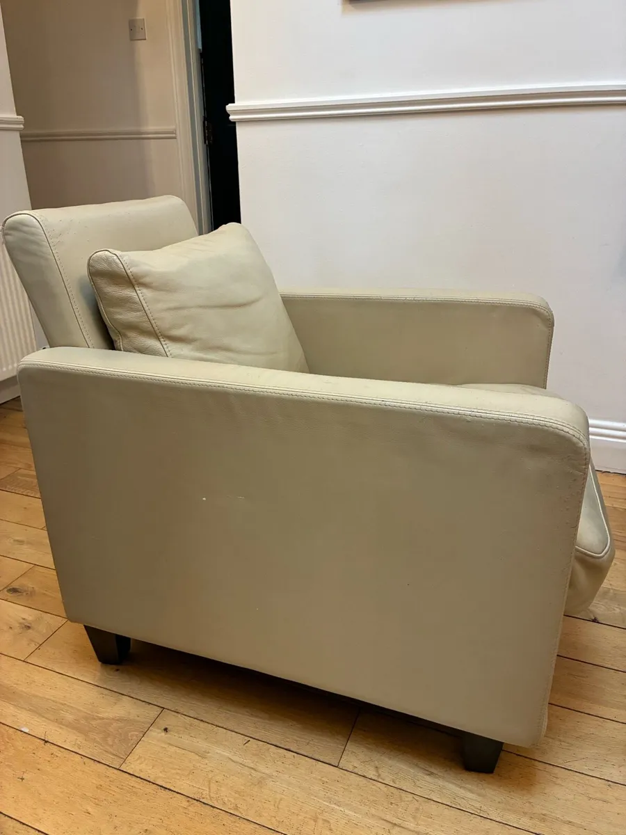 Arm chair Habitat cream leather - Image 4