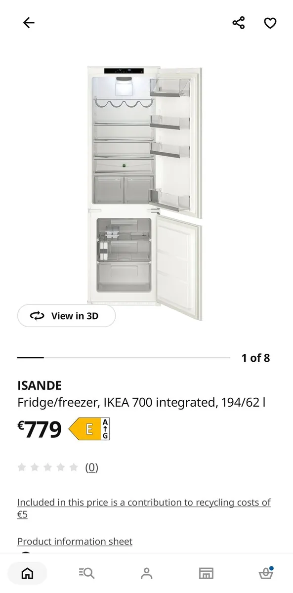 IKEA Isande Integrated Fridge-Freezer - Image 2
