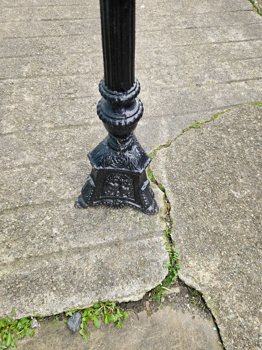 Vintage Cast Iron Stand with Lamp - Image 2