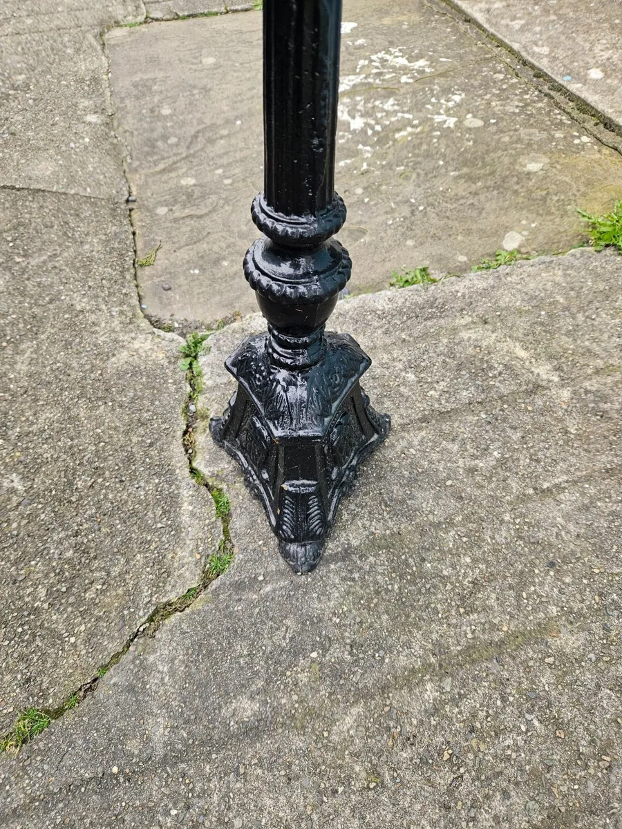 Vintage Cast Iron Stand with Lamp - Image 3