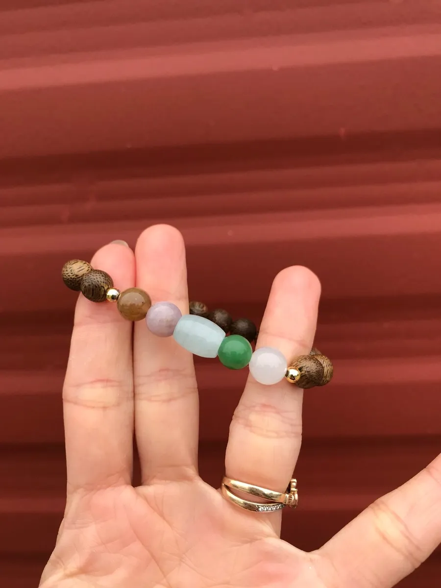 Agarwood mix natural gemstones bracelet - Image 2