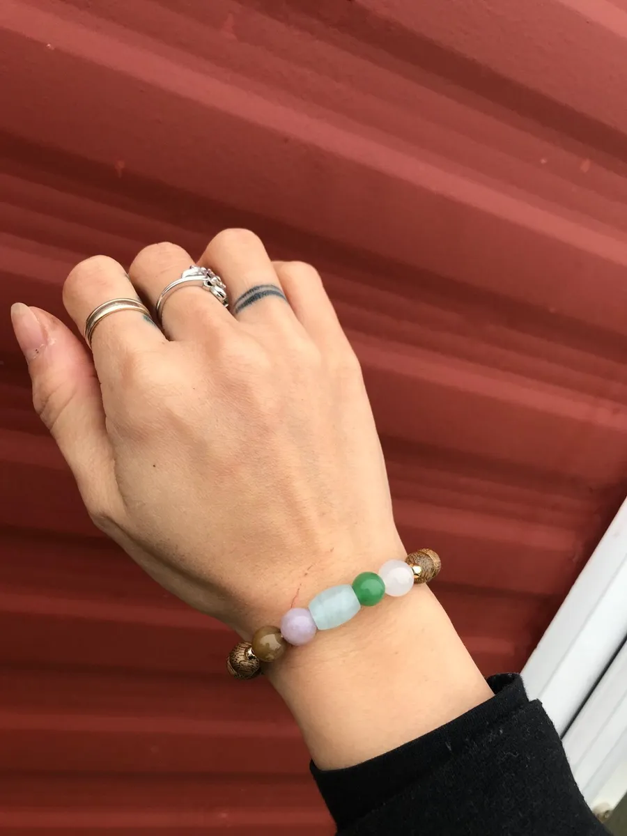 Agarwood mix natural gemstones bracelet - Image 3
