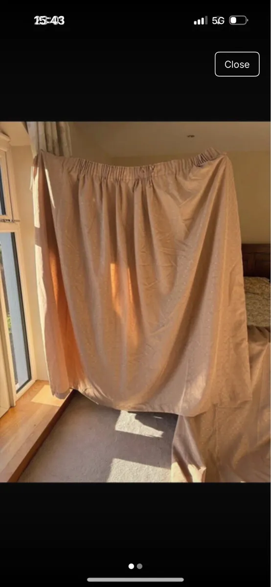 Pair of hook and pencil pleat lined curtains - Image 1