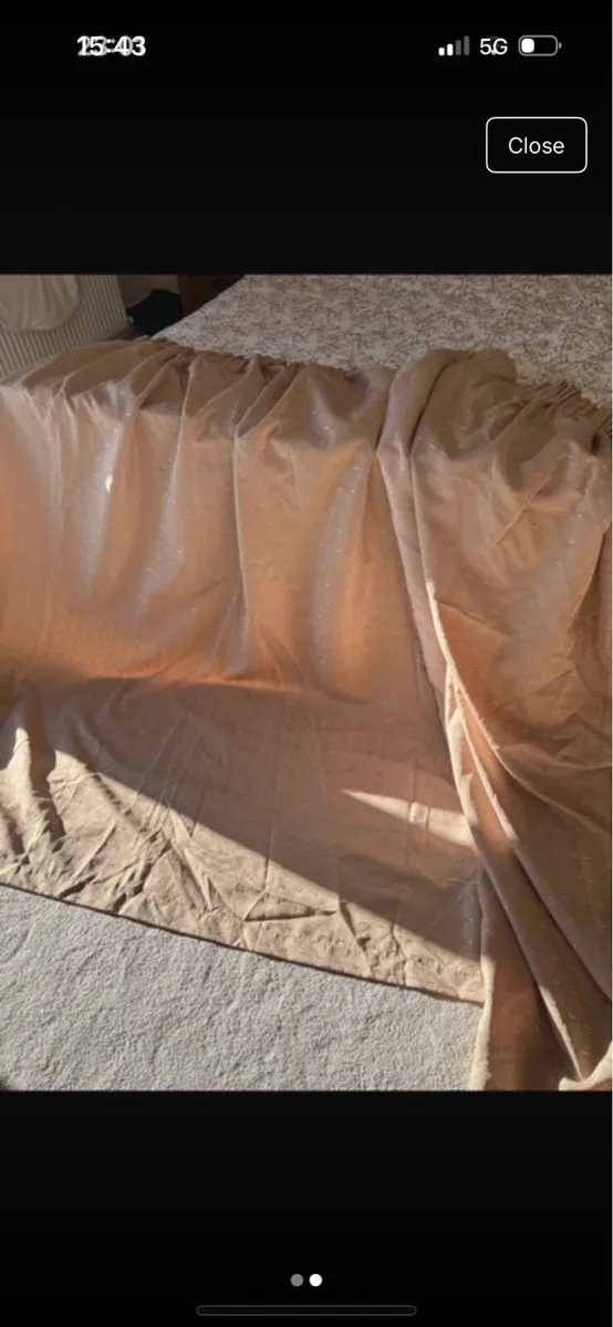 Pair of hook and pencil pleat lined curtains - Image 2