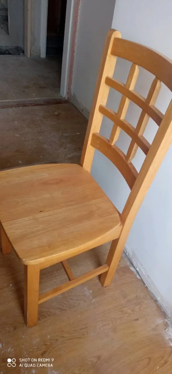 4 Very Heavy Pine Chairs - Image 1