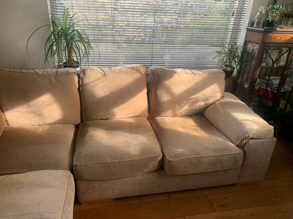 L Shape Sofa  /   Glass TV stand - Image 4