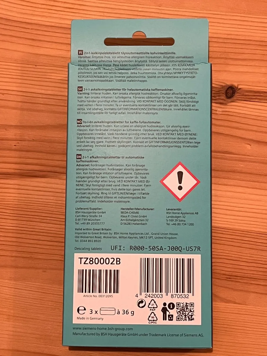 Siemens TZ80002B Descaling Tablets - Image 4