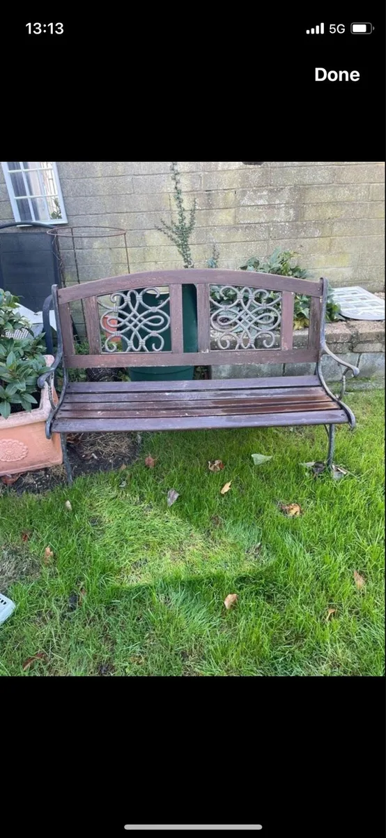Cast iron garden bench