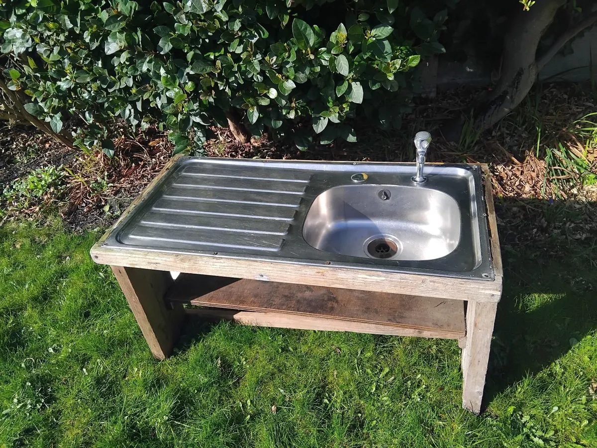 Little mud kitchen sink for toddler play. - Image 1