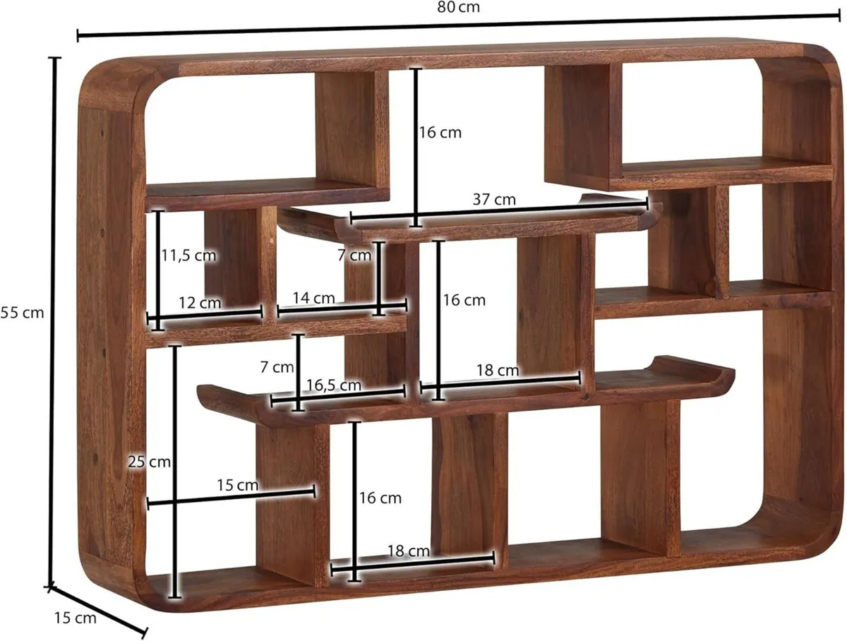 Sheesham Solid Wood Wall Shelf - Image 2