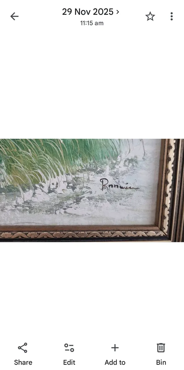 Vintage Seascape oil painting - Image 2