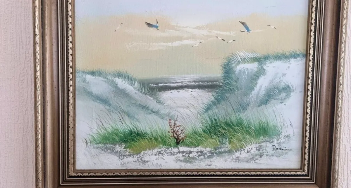 Vintage Seascape oil painting - Image 3