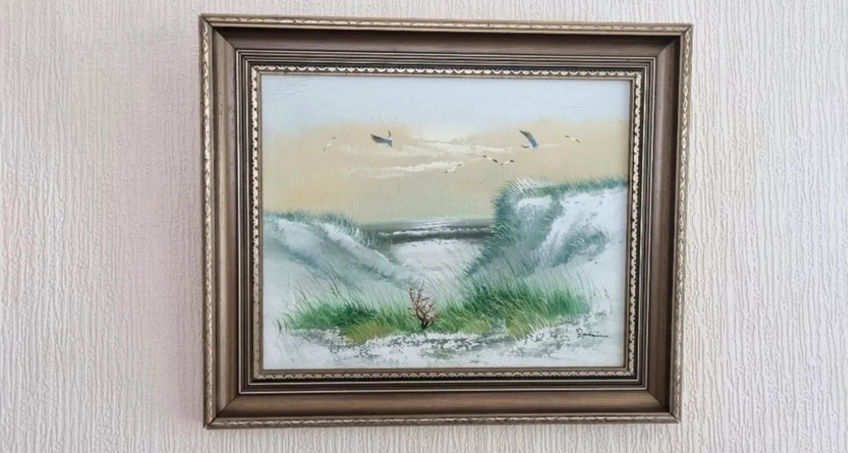 Vintage Seascape oil painting - Image 1