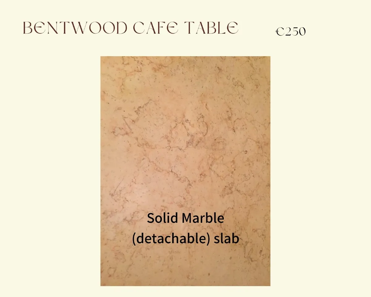 Vintage Bentwood Cafe Marble-Top Table - Image 3