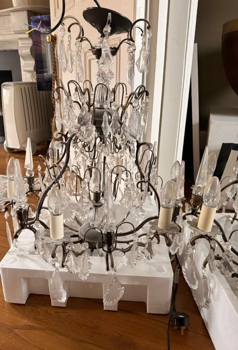 Vintage chandelier 8 light - Image 4