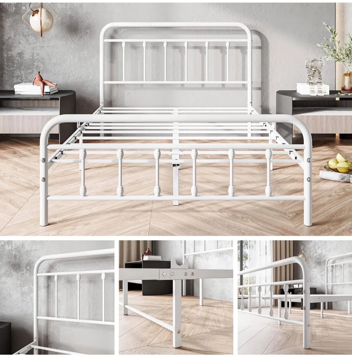 Double Bed Frame with Headboard and Footboard - Image 3