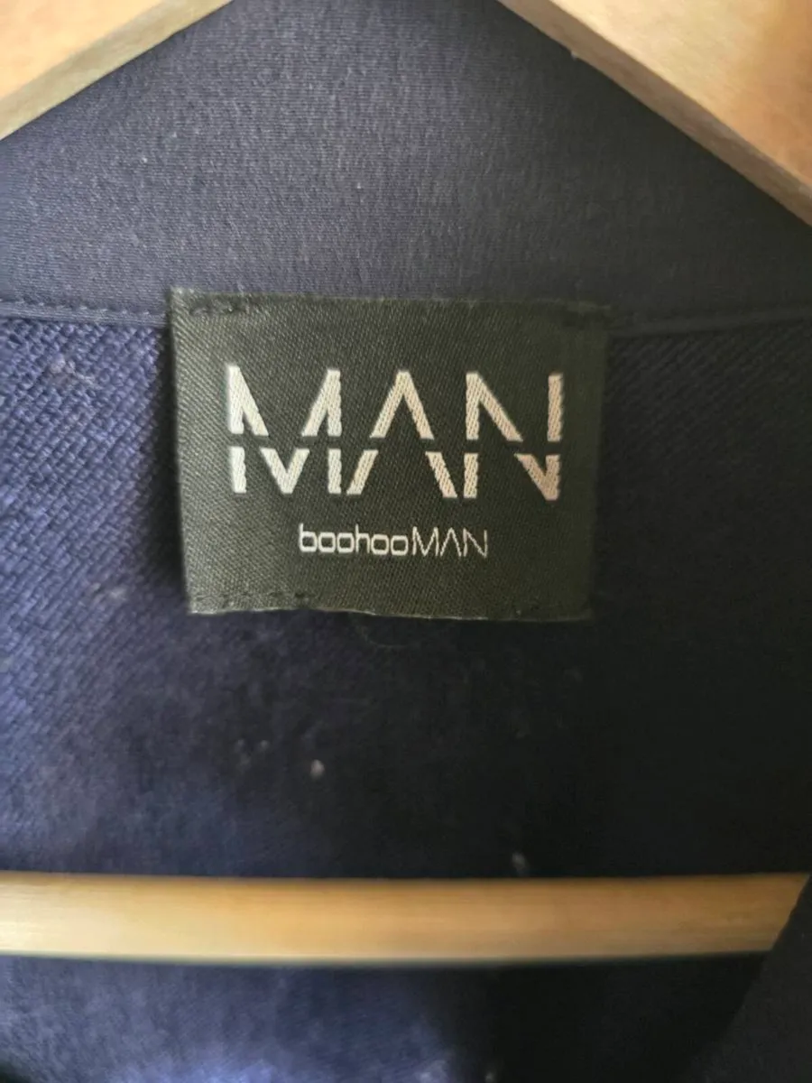 Navy Zip Bomber Jacket - Image 3