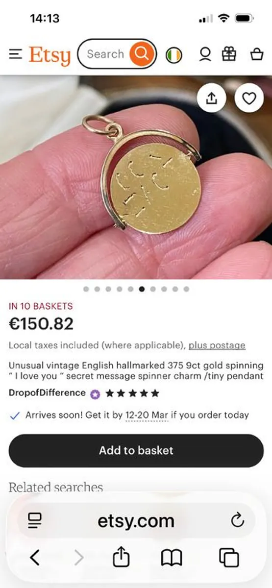 Vintage gold bracelet and charms - Image 4