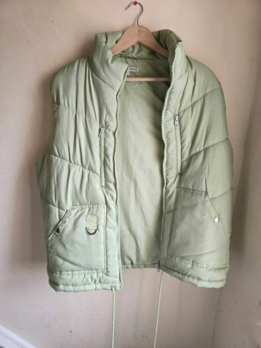 Sage green puffer gilet - Image 1