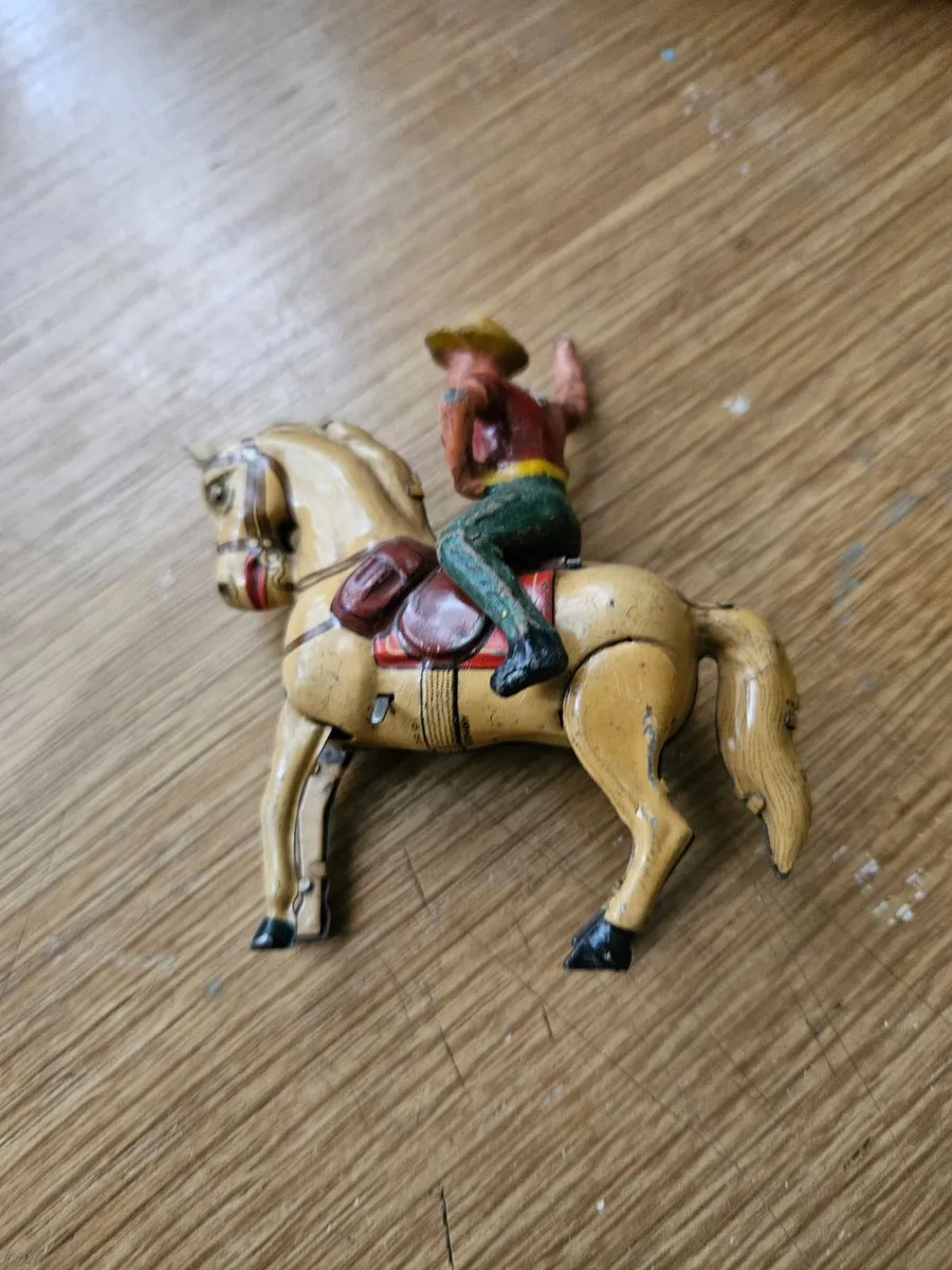 Vintage Tinplate 1950's Windup Horse & Cowboy - Image 2