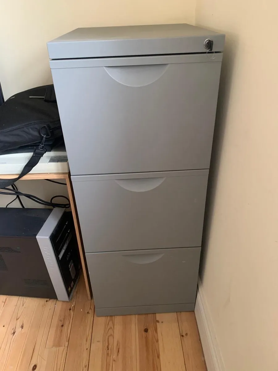 Silvery Metal Filing Cabinet