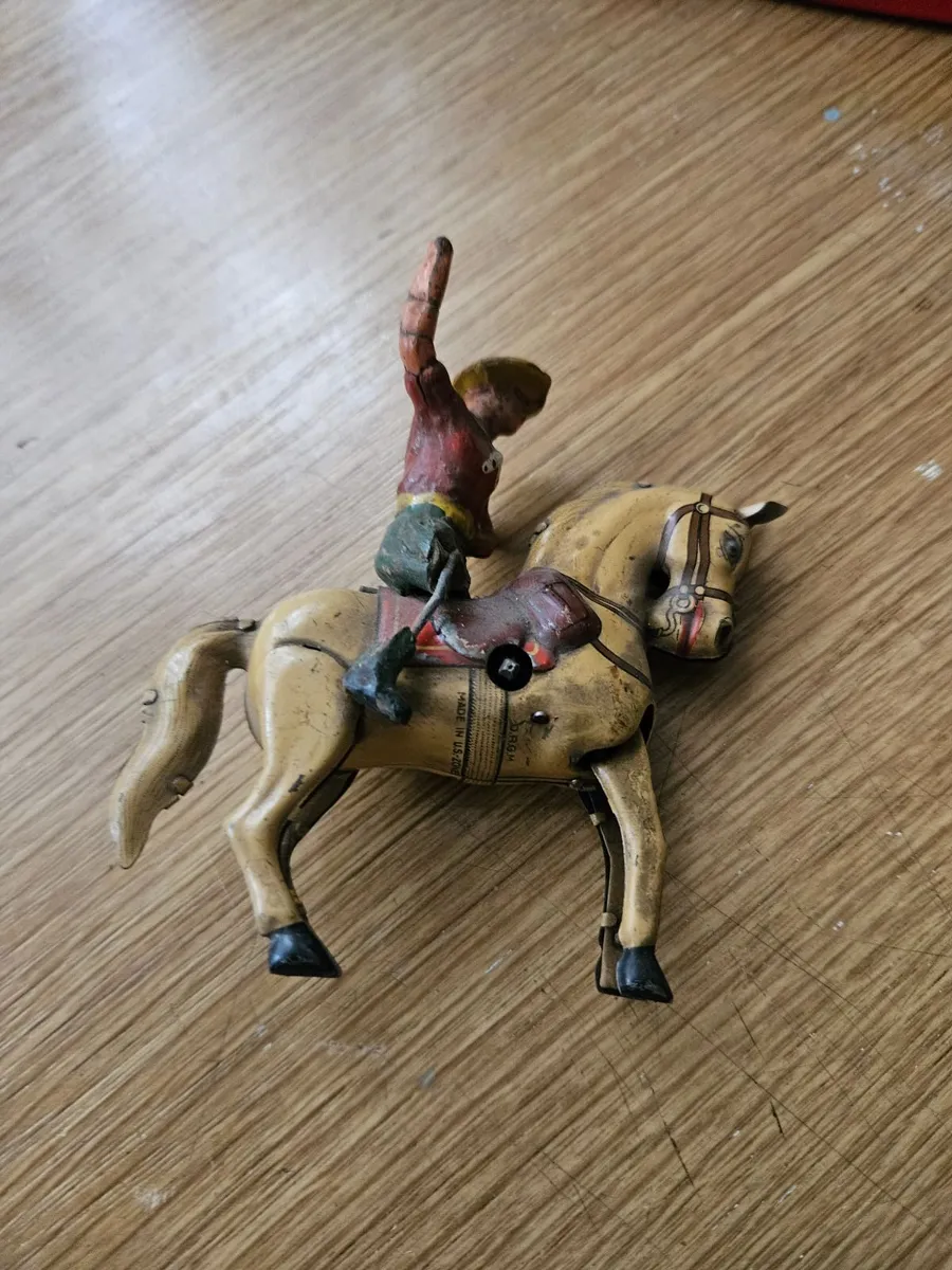 Vintage Tinplate 1950's Windup Horse & Cowboy - Image 4