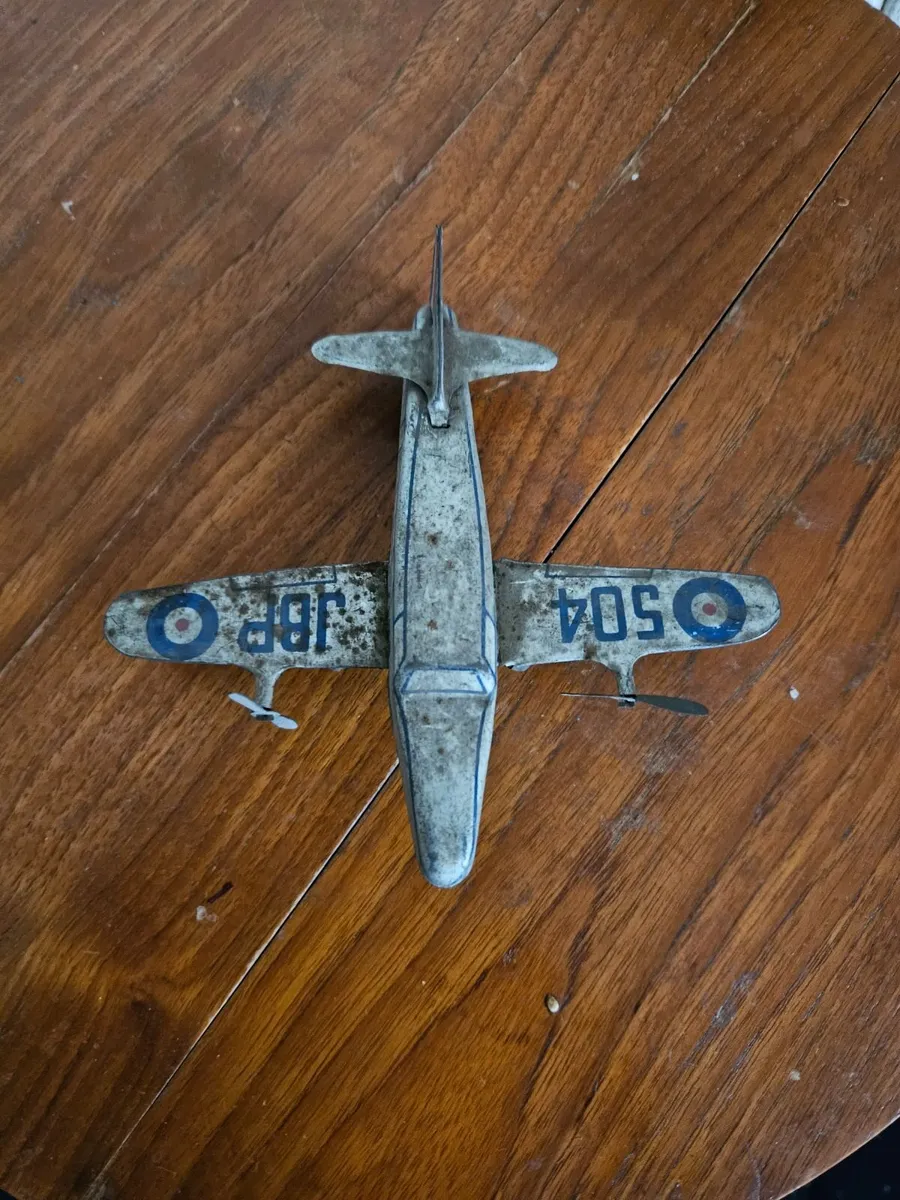 Vintage Tinplate British Twin Engined Aircraft - Image 2