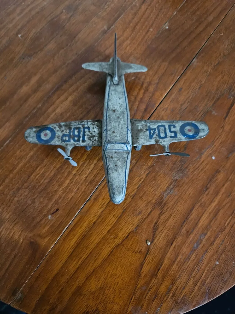 Vintage Tinplate British Twin Engined Aircraft - Image 1