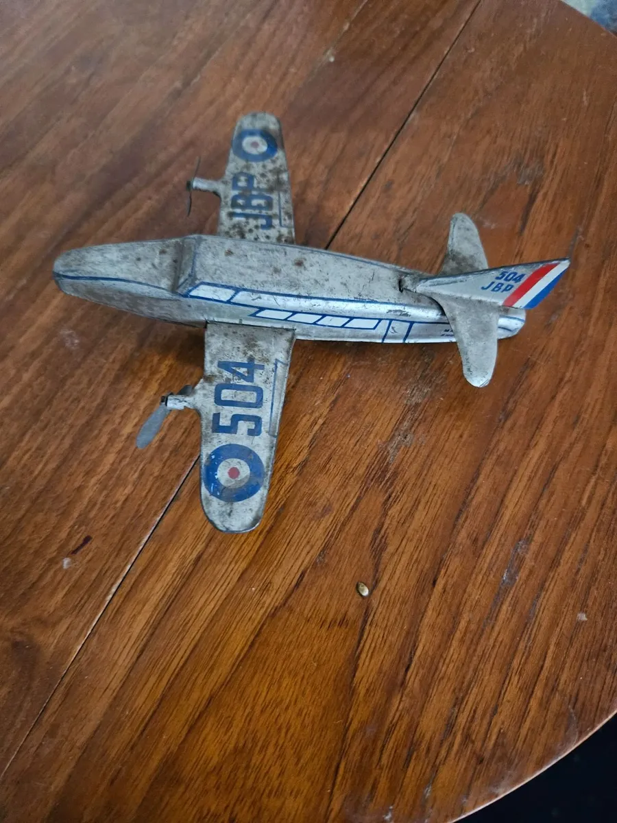 Vintage Tinplate British Twin Engined Aircraft - Image 4