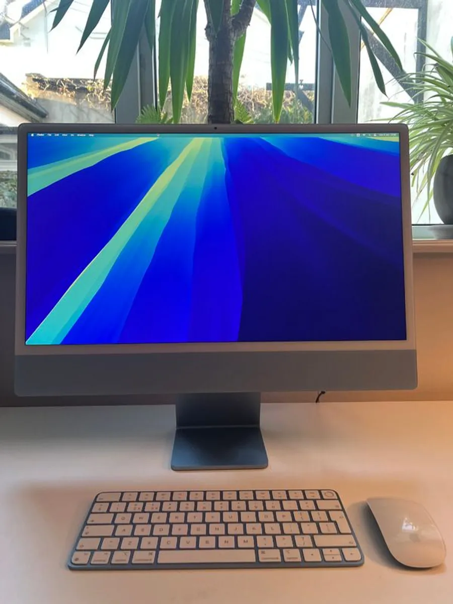 Premium 24-inch Blue iMac with 4.5K Retina display, original packaging included - Image 1