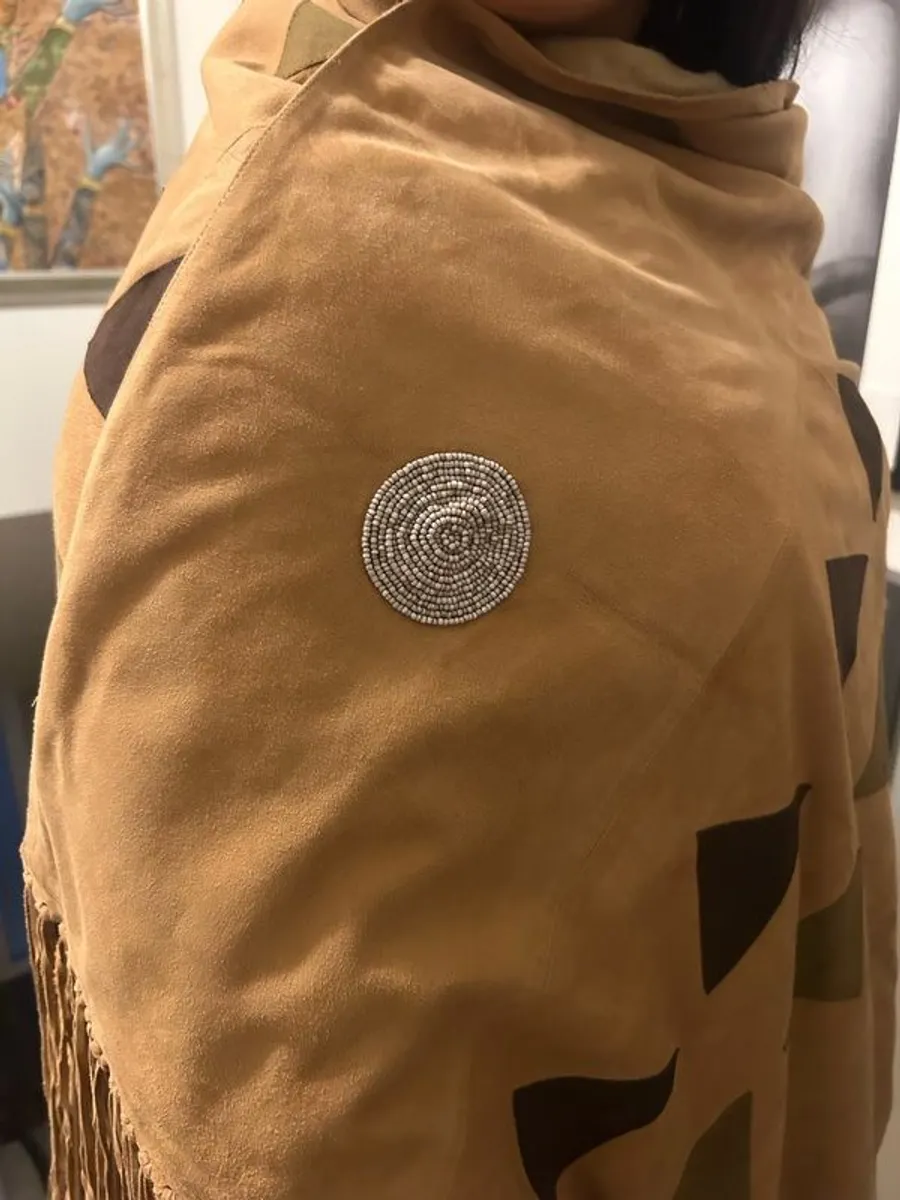 Anna Trzebinski Stunning Cashmere & Suede Wrap - Image 2