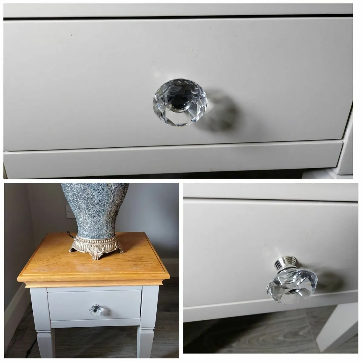 18 x  Glass Diamond Door Knobs- POST - Image 4