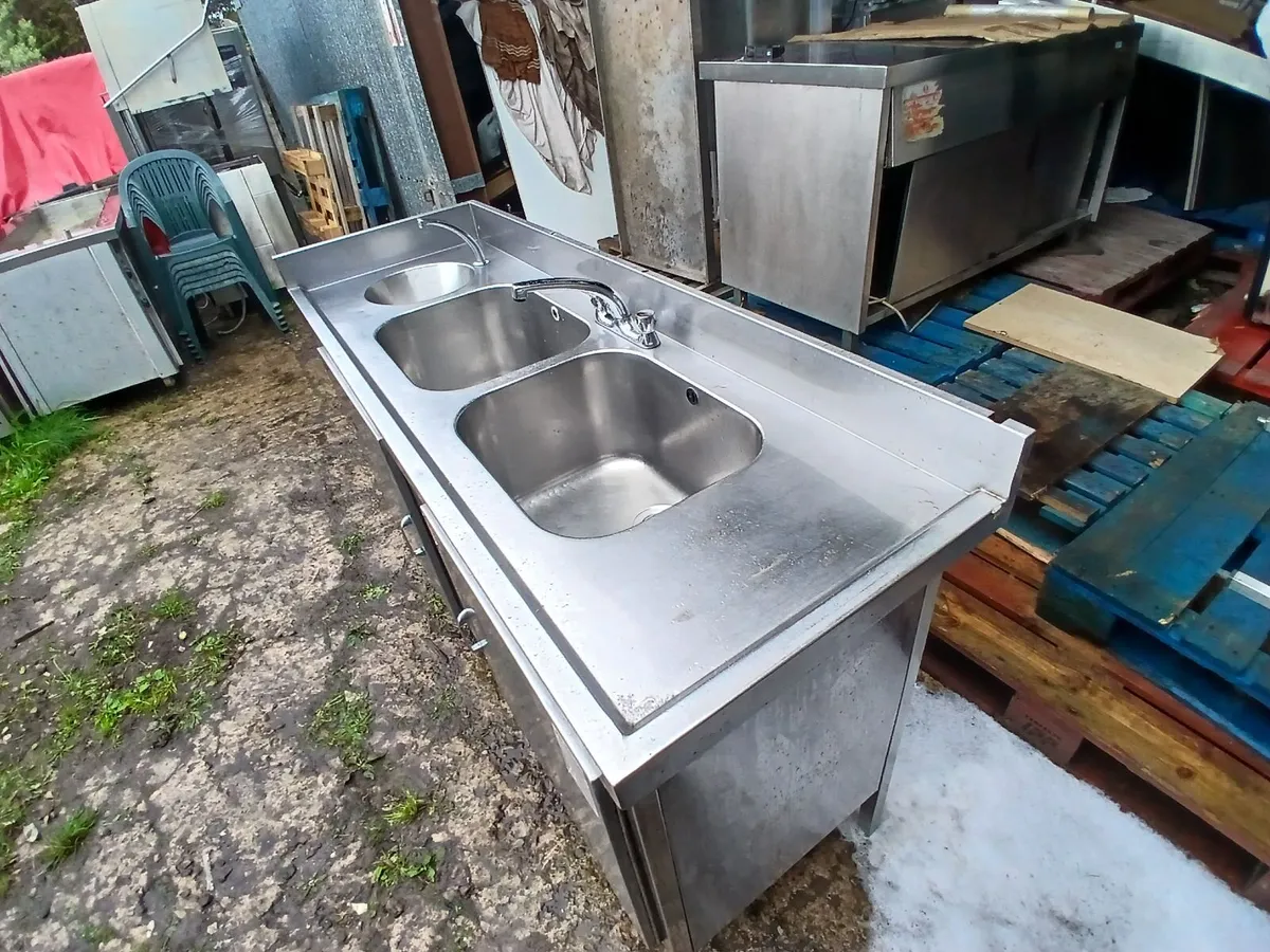 Staneless steel cabbinet double sink unit complete - Image 4