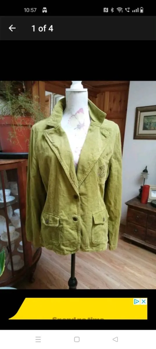 Ladies DREAMSTAR vintage Green cord Jacket size 44 - Image 1