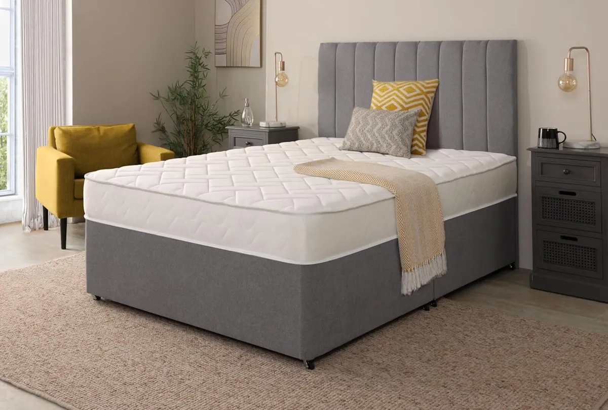 Quilted Brick Sprung Hybrid Double Mattress with - Image 2