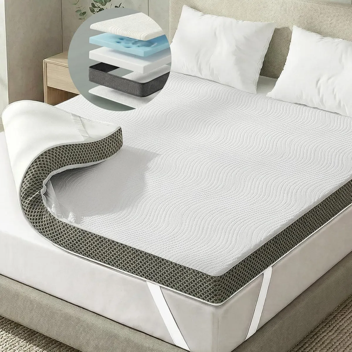 2 Inch Dual-Layer Memory Foam Mattress Topper 5cm - Image 1